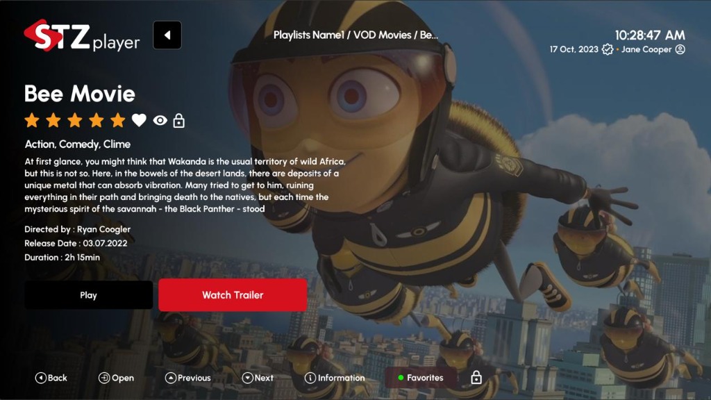 STZ Player TV Interface Oficial